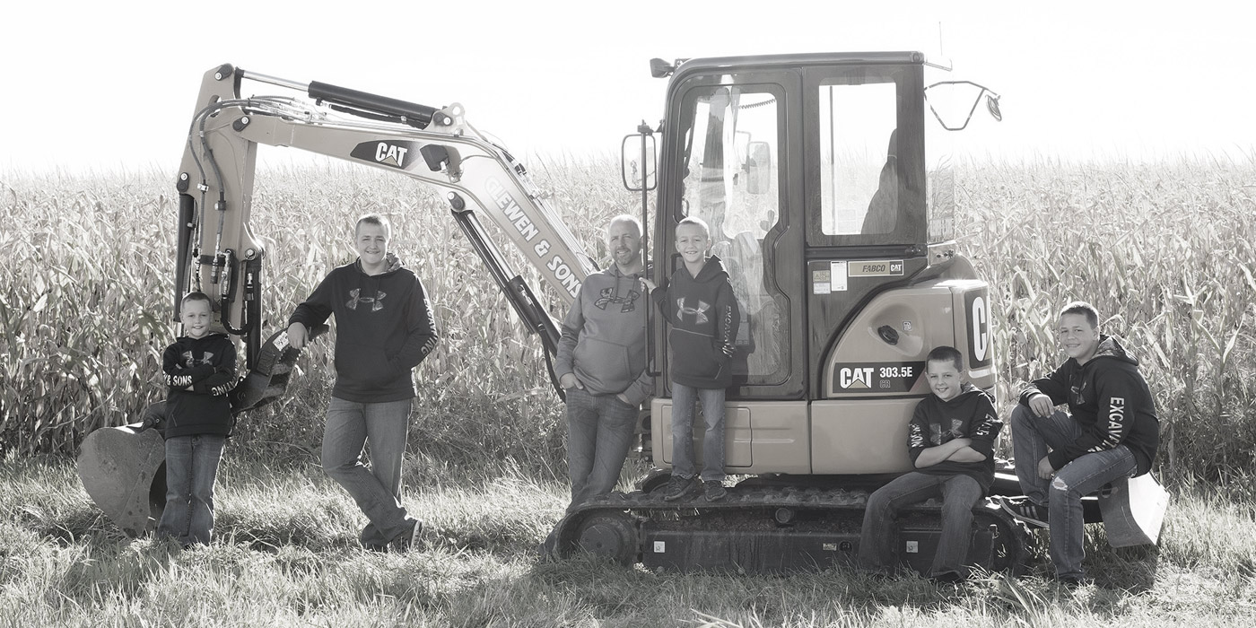 CAT Front Loaders in front of A. Glewen and Sons Excavating Inc based out of Waupun, WI